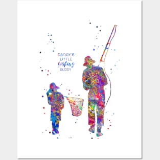 Father and son fishing Posters and Art